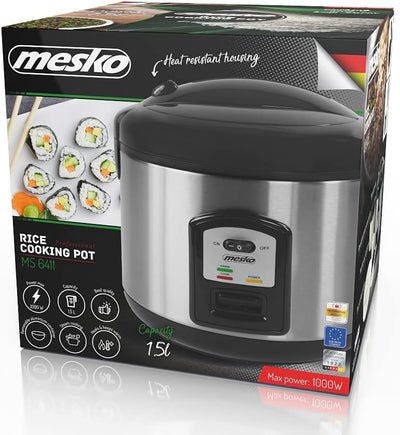 Mesko MS 6411 Reiskocher Black Edelstahl 1000 W