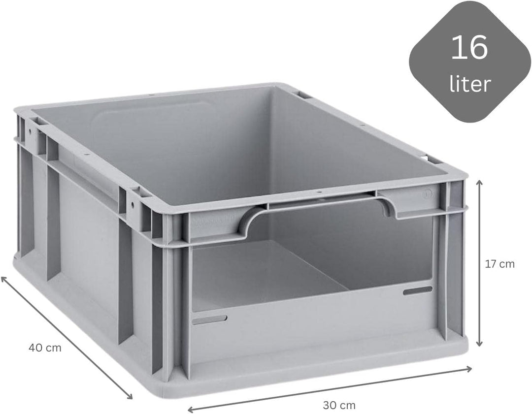SparSet 5x Eurobox NextGen Insight | HxBxT 17x30x40cm | 16 Liter | Front offen | Eurobehälter, Trans