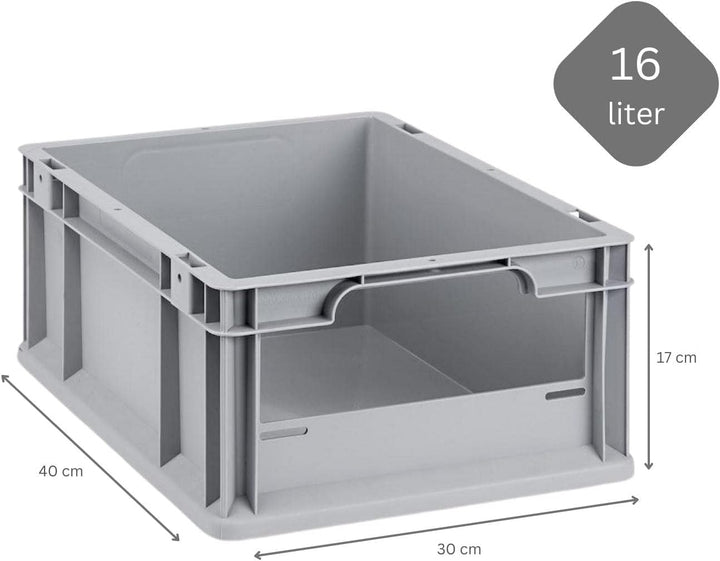 SparSet 5x Eurobox NextGen Insight | HxBxT 17x30x40cm | 16 Liter | Front offen | Eurobehälter, Trans
