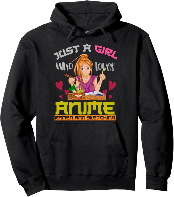 Japanischer Manga Zeichnen Ramen Geschenk Anime Mädchen Pullover Hoodie