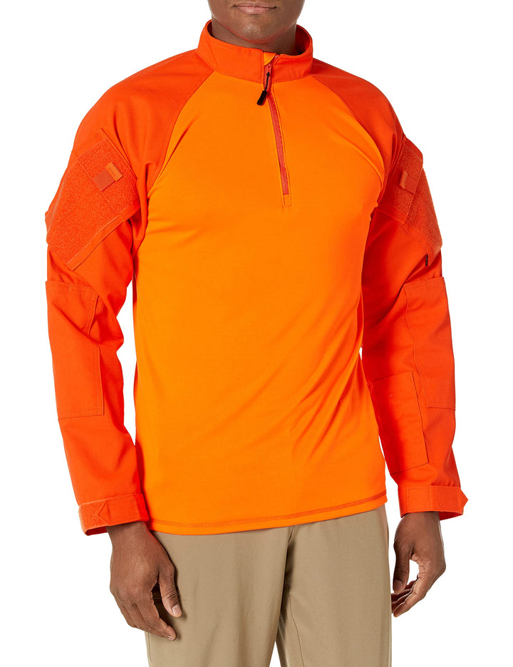 Tru-Spec Herren Hemd T.r.u 1/4 Zip Combat Shirt L Lang Orange, L Lang Orange