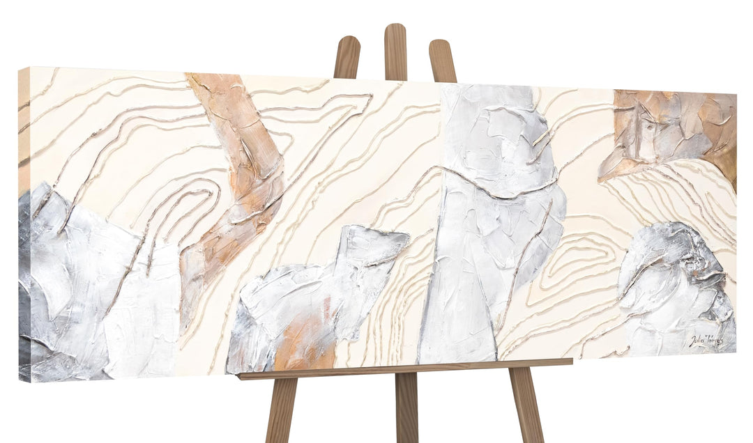 YS-Art Luxus Abstrakt Design Acryl Gemälde auf Leinwand Sinfonie handgemalt Wandbilder Wohnzimmer mo