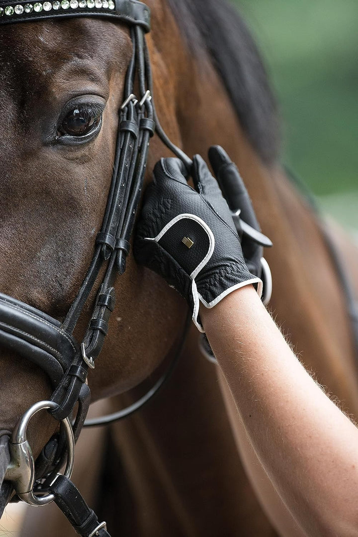 Roeckl Sports Reithandschuh LONA, Ladies Sommer Handschuh, 6 Farben, Grösse 6-8.5 8.5 Mokka/Gold, 8.