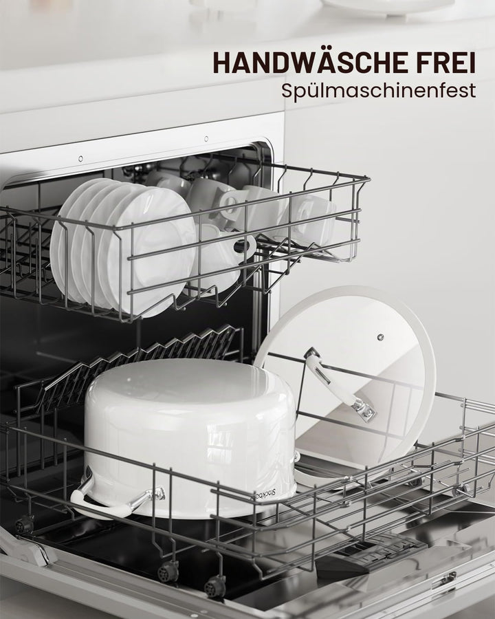 Suppentopf 5,7 l (6 Quart), dreilagiger Suppentopf aus 18/10 Edelstahl mit Deckel, induktionsfertige