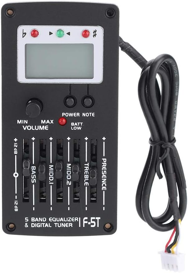 5 Band Gitarren-Equalizer, F-5T EQ Equalizer Tonabnehmer für akustische Gitarre Musikinstrument