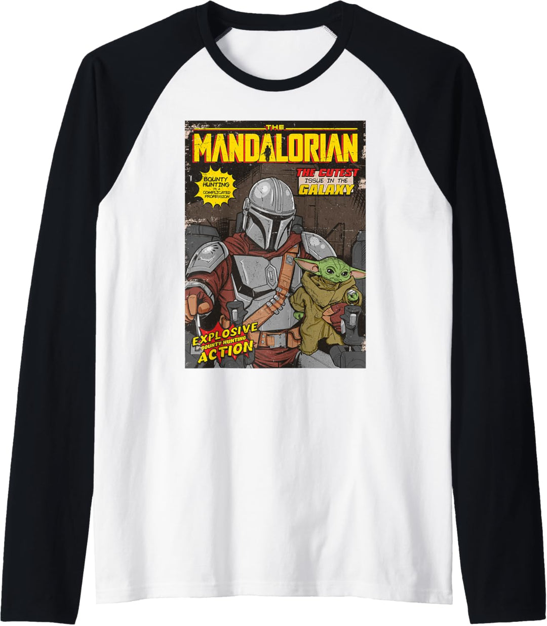 Star Wars Mandalorian & The Child Comic Book Cover Raglan