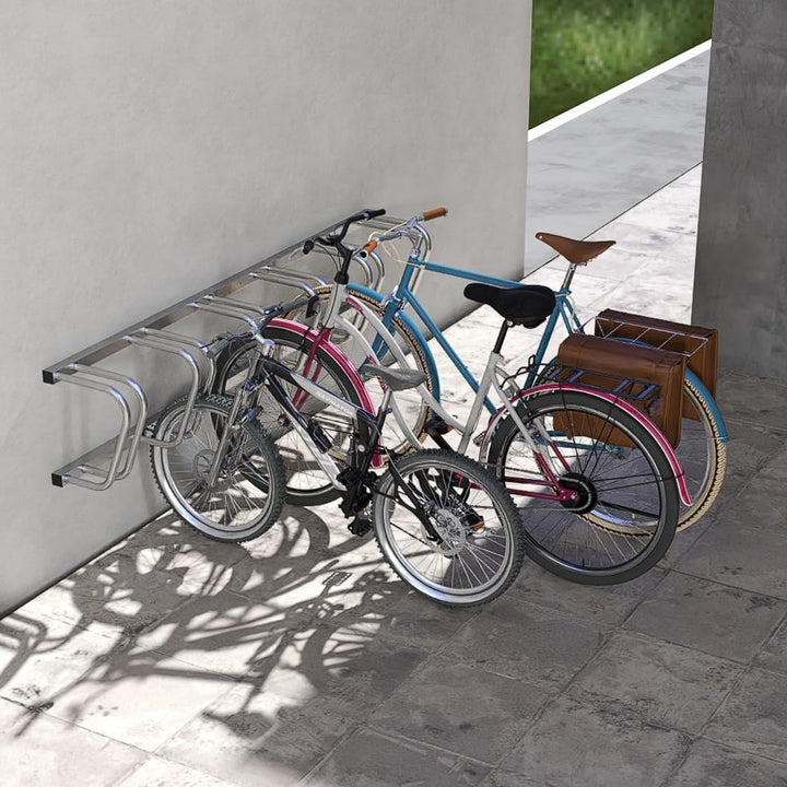 Froadp Fahrradständer Boden für 6 Fahrräder,Mehrfachständer für 30-65mm Reifenbreite, Galvanisierter