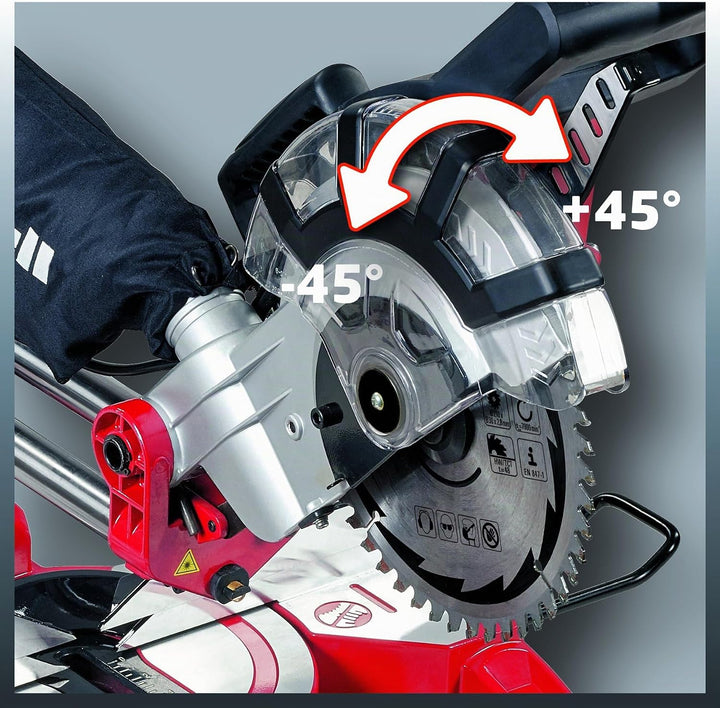 Einhell Zug Kapp Gehrungssäge TC-SM 2131 Dual (1800 W, Sägeblatt Ø 210 mm, Schnittbreite 310 mm, sch