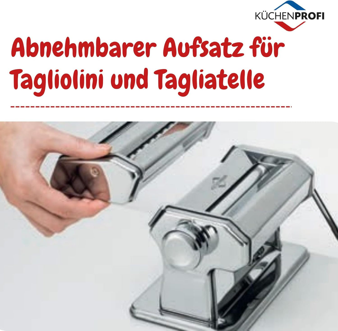 Küchenprofi Nudelmaschine Manuell Vitale | Pulverbeschichteter Edelstahl Rostfrei/Aluminium | Inkl.