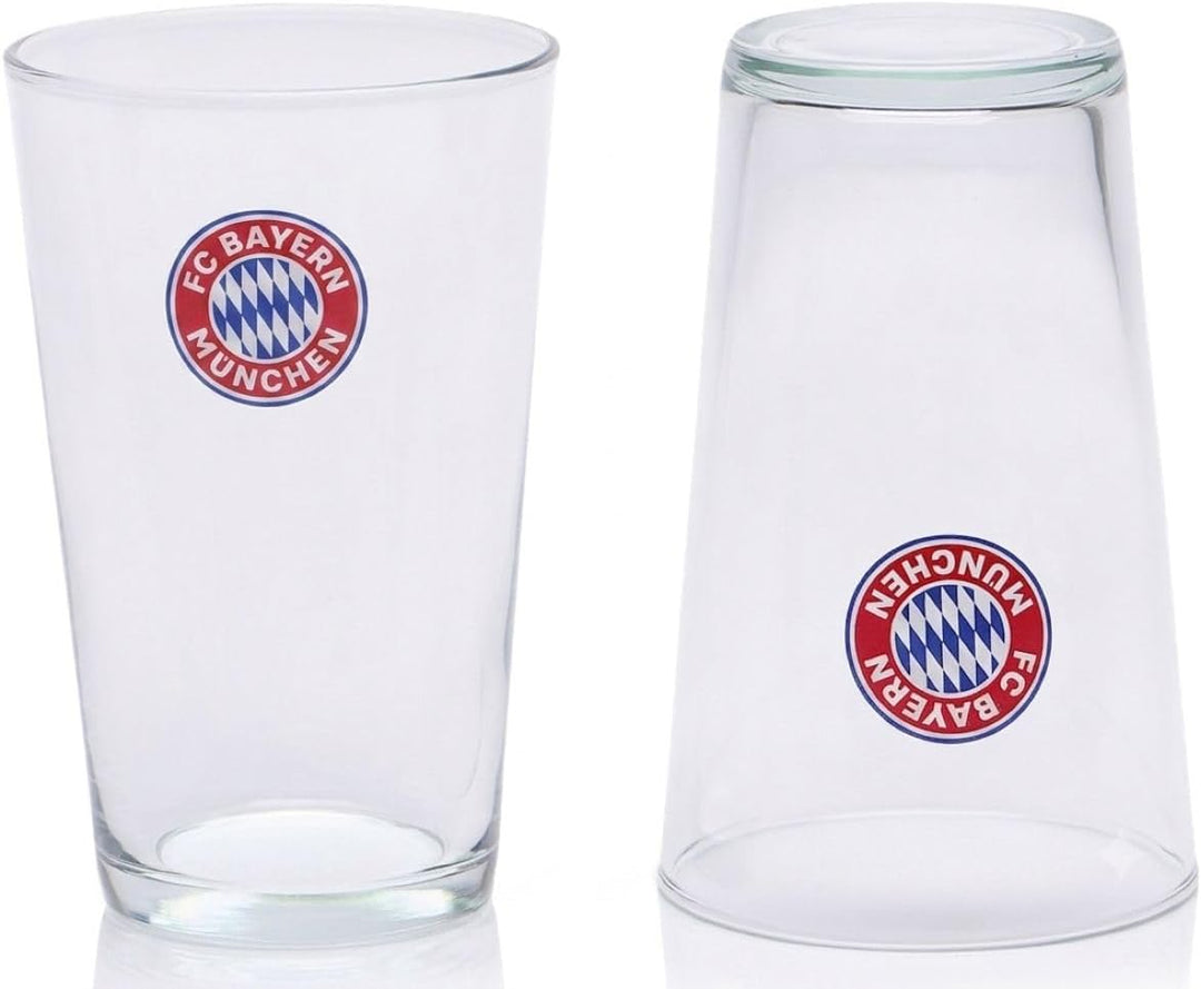 FC Bayern München - Fanglas - 2er-Set Glas Trinkglas FCB