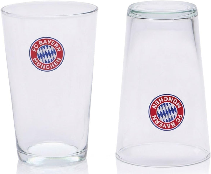 FC Bayern München - Fanglas - 2er-Set Glas Trinkglas FCB
