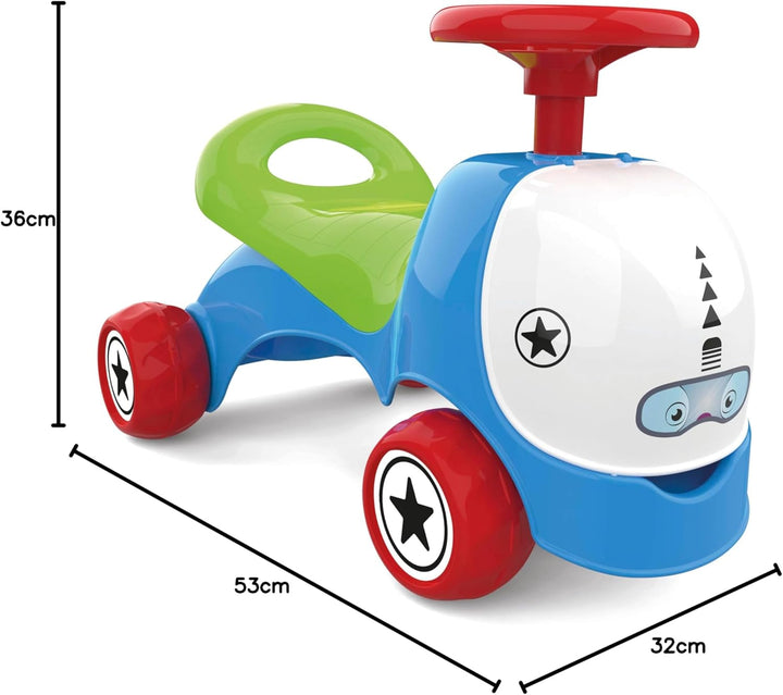 Chicos - Racing Ride On 2in1 Runner und Walker, mit Aufbewahrungsschublade | Ab 10 Monaten. Abmessun
