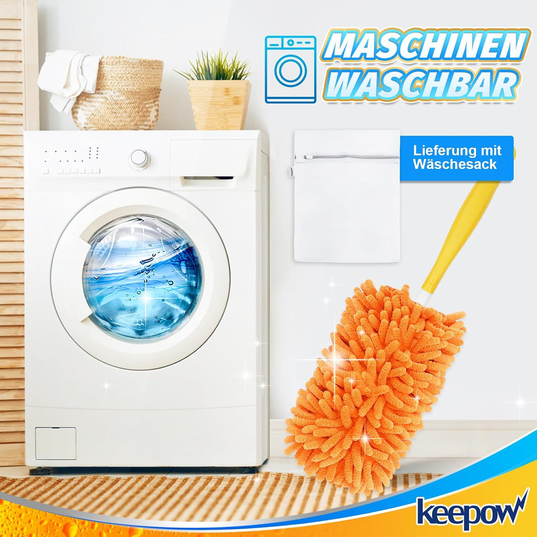 KEEPOW 8 Stück Staubwedel Waschbar für Swiffer Staubmagnet Nachfüllpack – Wiederverwendbar Tücher fü