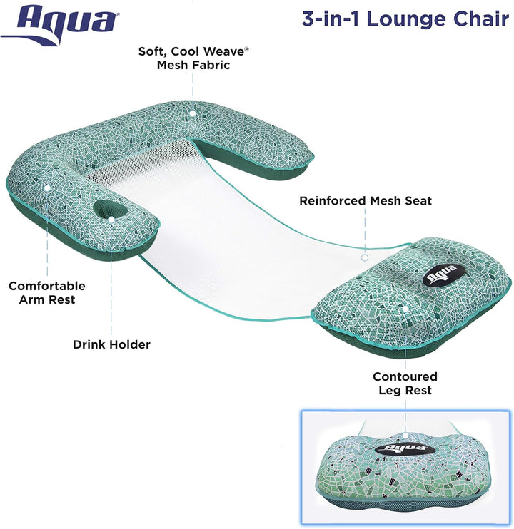 Aqua Monterey Hängematte Mosaikgrün - Pool Lounge Chair, Mosaikgrün - Pool Lounge Chair