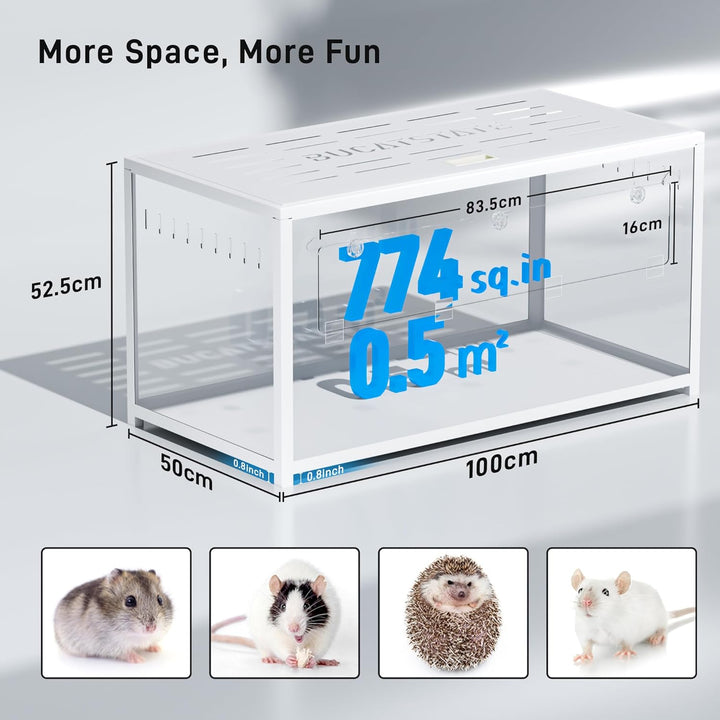 BUCATSTATE Hamsterkäfig Metall 2,0 - Kleintierlebensräume Gross stapelbar mit tiefem Graben 100 * 50