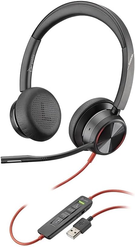 Poly Stereo-Headset 'Blackwire 8225' mit USB-A Anschluss, Active Noise Cancelling und flexiblem Mikr