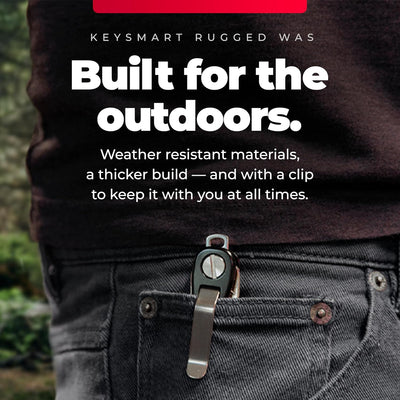 KeySmart Rugged - Multi-Tool Schlüsselhalter mit dem Flaschenöffner und Taschen Clip (bis zu 14 Schl