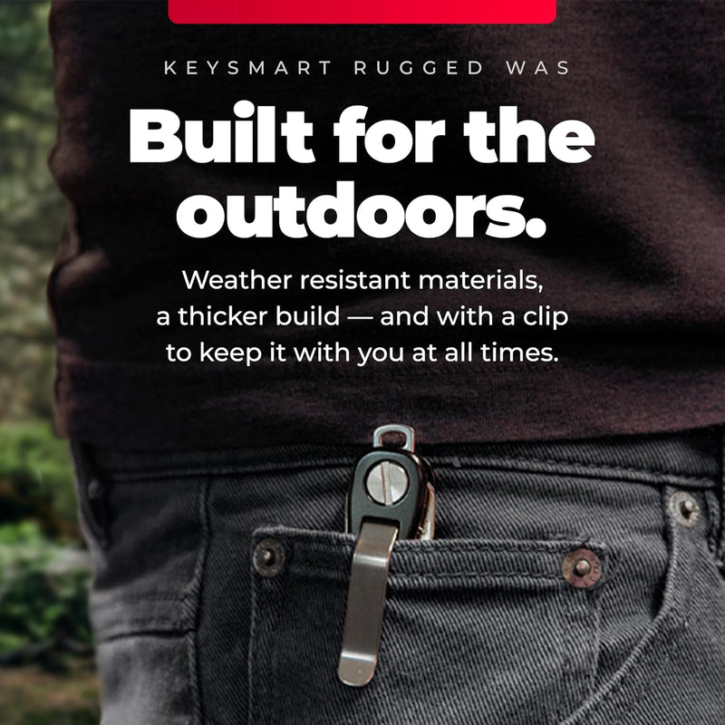 KeySmart Rugged - Multi-Tool Schlüsselhalter mit dem Flaschenöffner und Taschen Clip (bis zu 14 Schl