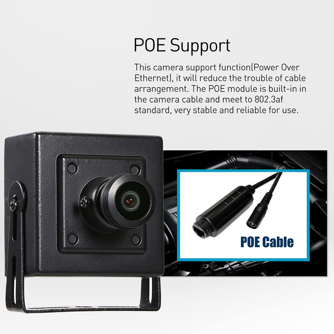 Revotech Mini Fisheye POE IP Kamera, HD 3MP Indoor Sicherheitskamera 1,44 mm Objektiv 180 Grad Weitw