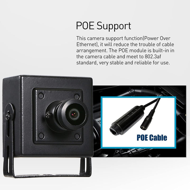 Revotech Mini Fisheye POE IP Kamera, HD 3MP Indoor Sicherheitskamera 1,44 mm Objektiv 180 Grad Weitw