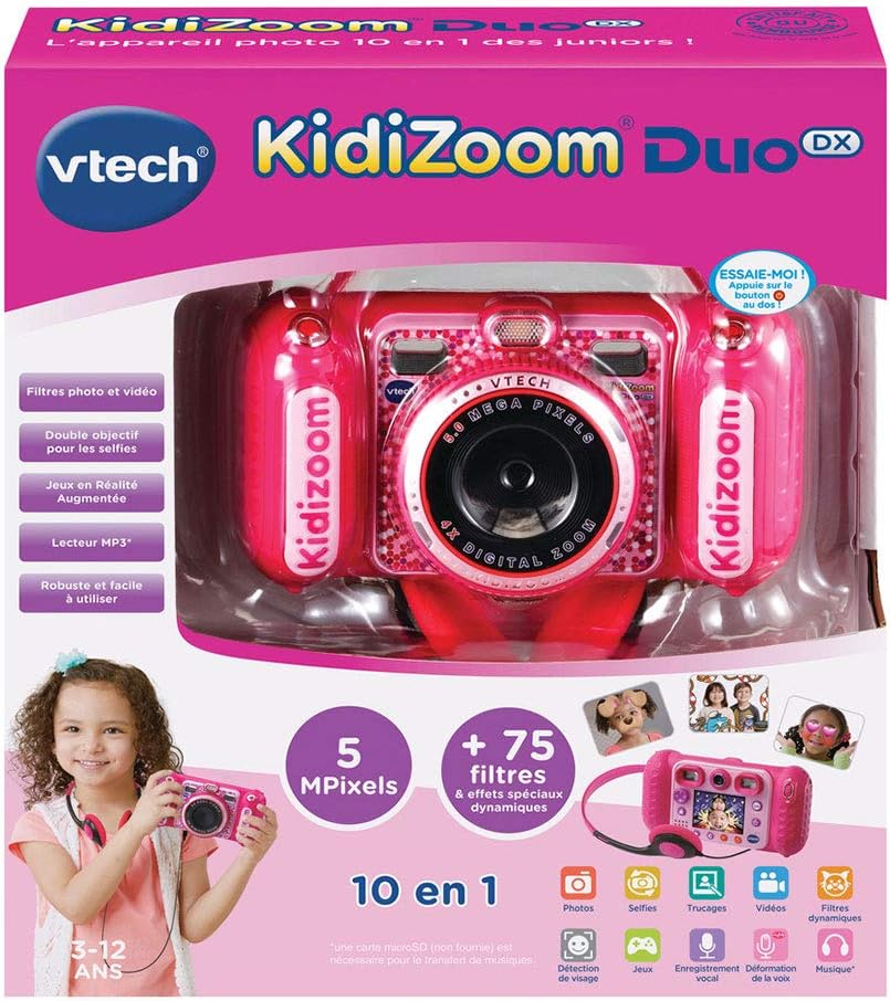 Vtech - Kidizoom Duo DX - Spielzeugkamera - Rose - Machen Sie Fotos, fügen Sie Sprachmessungen hinzu