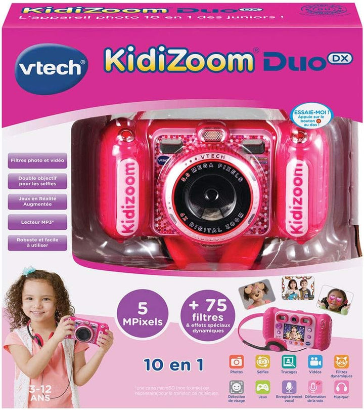 Vtech - Kidizoom Duo DX - Spielzeugkamera - Rose - Machen Sie Fotos, fügen Sie Sprachmessungen hinzu