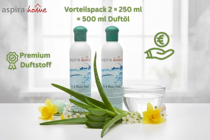 Aspira Home Duftstoff SPAR-SET mit Aloe Vera - Duftöl für Wasserstaubsauger/Staubsauger mit Wasserfi