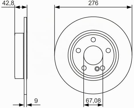 Bosch BD1690 Bremsscheiben - Hinterachse - ECE-R90 Zertifizierung - zwei Bremsscheiben pro Set