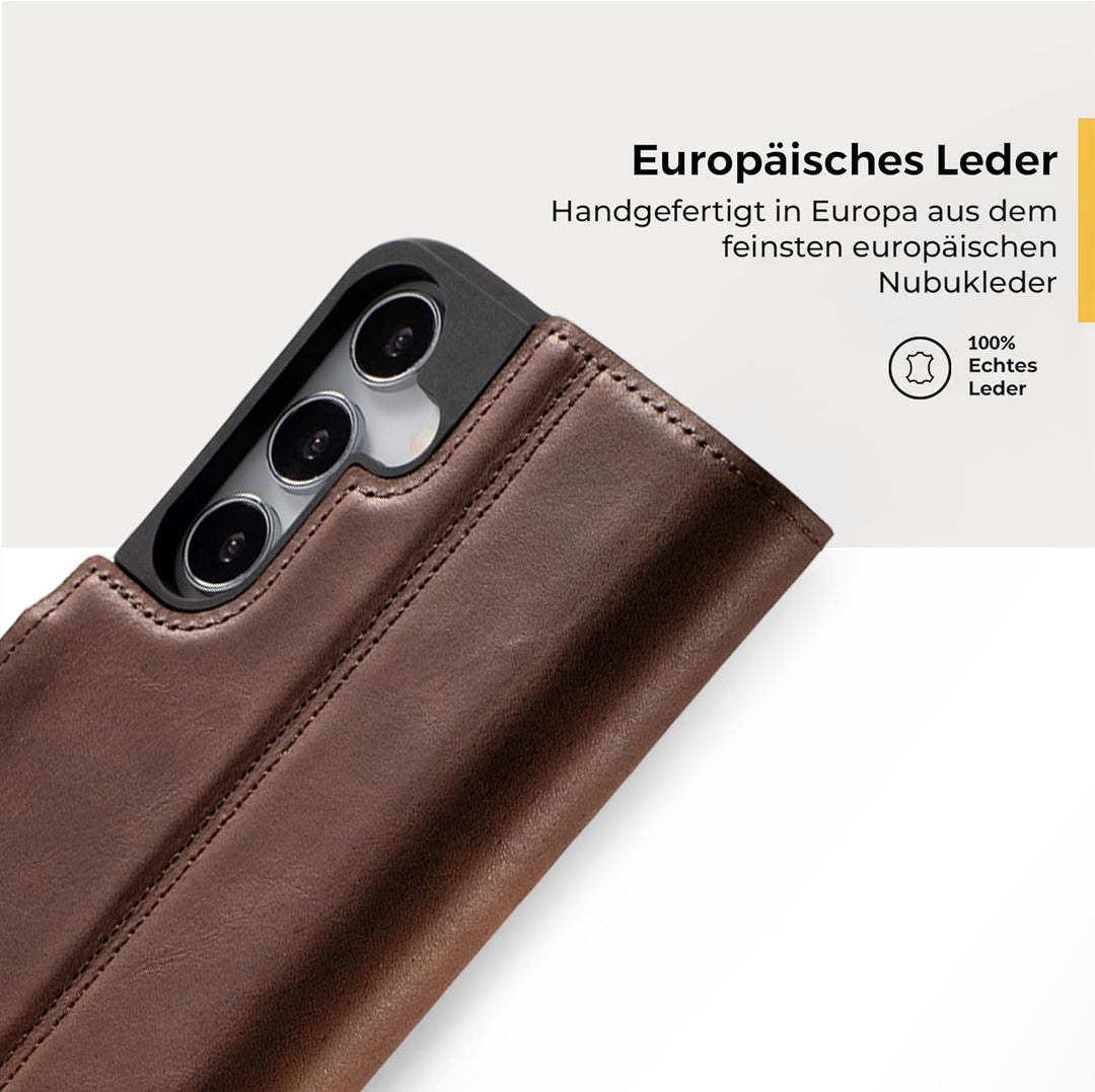 Snakehive Galaxy S23 Plus Hülle Leder | Stylische Handyhülle mit Kartenhalter & Standfuss | Handyhül