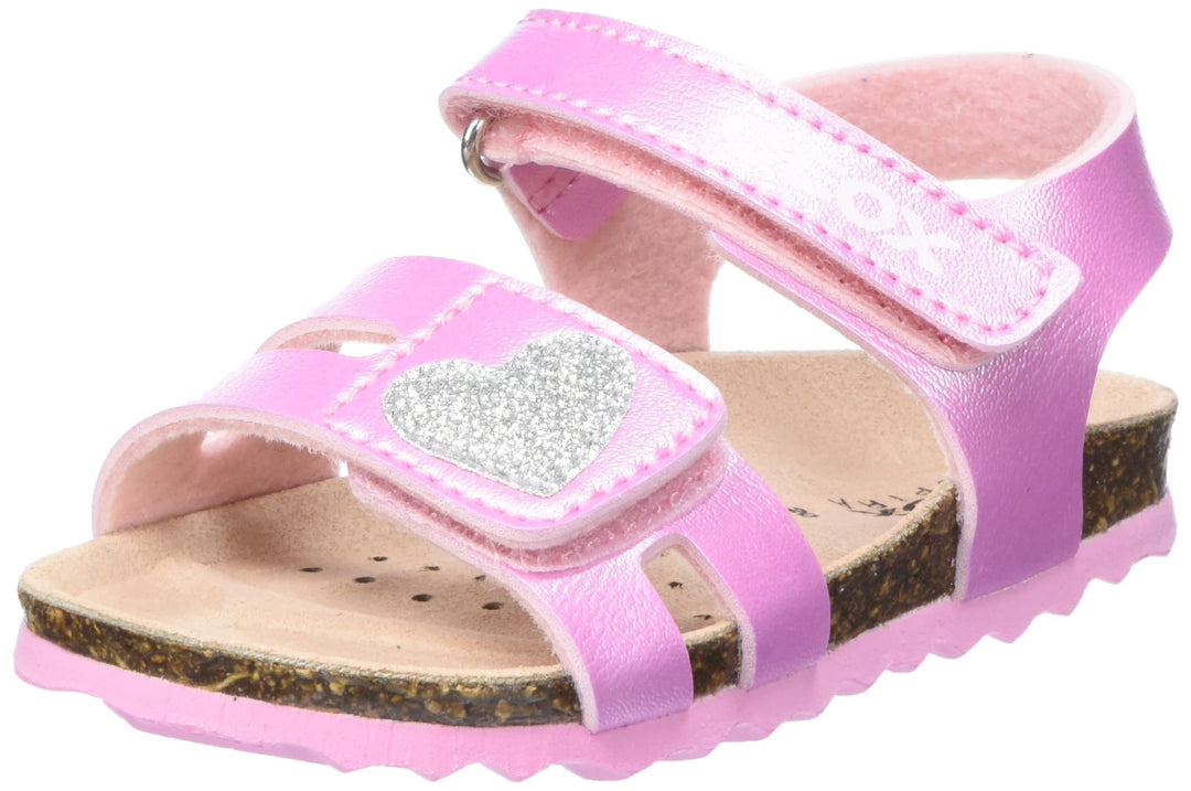 Geox Mädchen B Sandal Chalki GirlSandal 26 EU Pink Silver, 26 EU Pink Silver