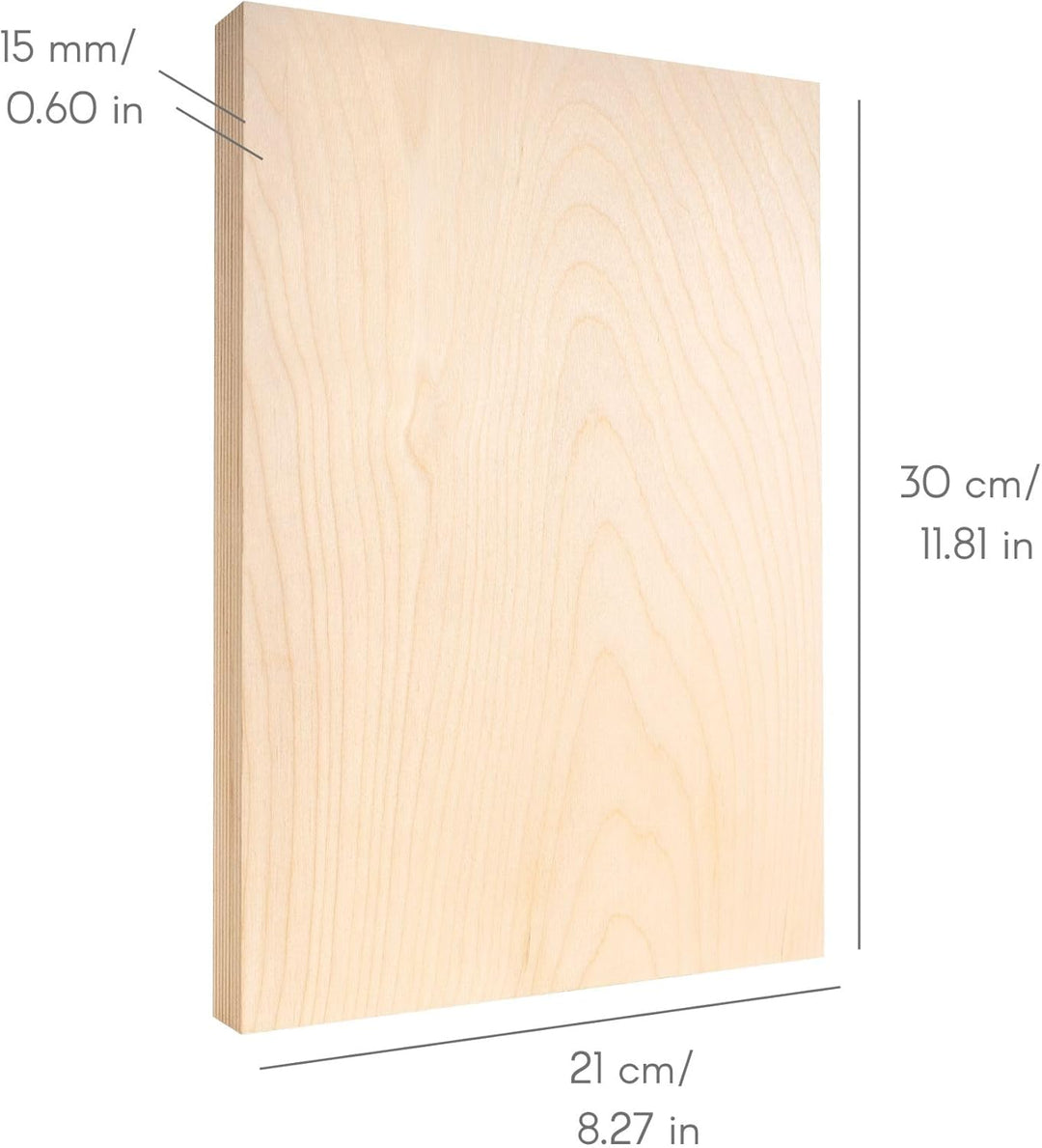 Creative Deco 5 x A4 Sperrholzplatte 15mm | 300 x 210 (+/- 0,5) mm | Birkensperrholz Dünne Holz-Zusc