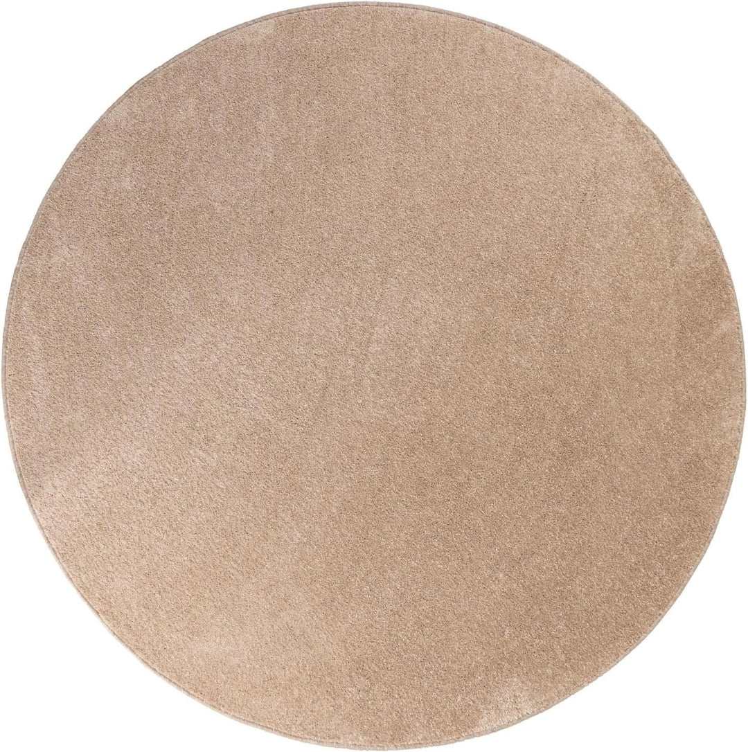 Steffensmeier Kurzflor Teppich Cambridge, Wohnzimmer, Schlafzimmer, in Sand, Grösse: Rund Ø 80 cm 80
