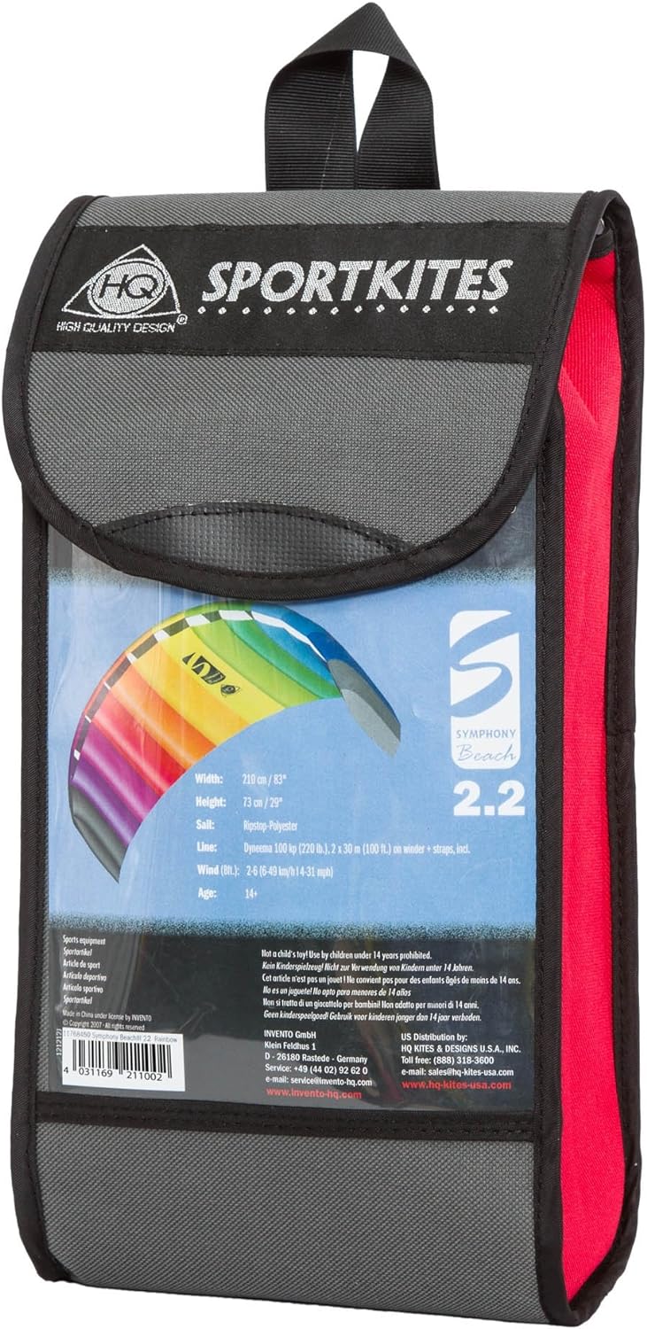 HQ Lenkdrachen Lenkmatte Drachen Symphony Beach III 2.2 Rainbow Bundle Kite