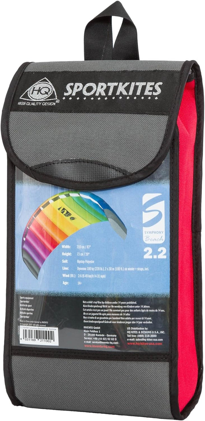 HQ Lenkdrachen Lenkmatte Drachen Symphony Beach III 2.2 Rainbow Bundle Kite