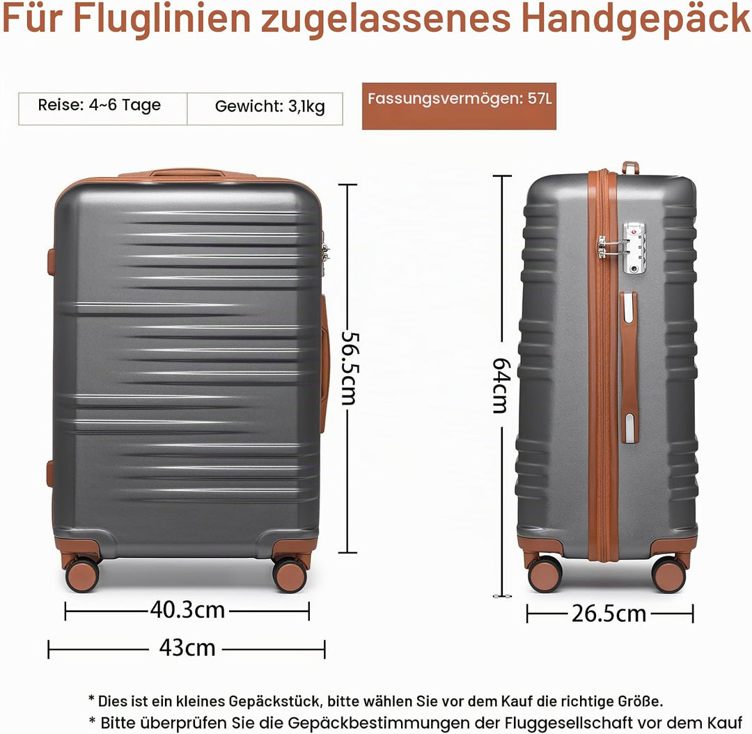 British Traveller Handgepäck Koffer Mittelgross Reisekoffer Mittelgross Hartschalenkoffer 64 * 43 *
