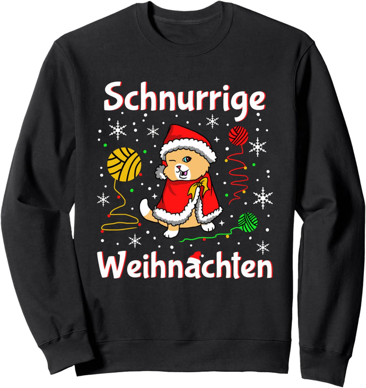 Weihnachtsoutfit Katze Schnurrige Weihnachten Katzen Sweatshirt