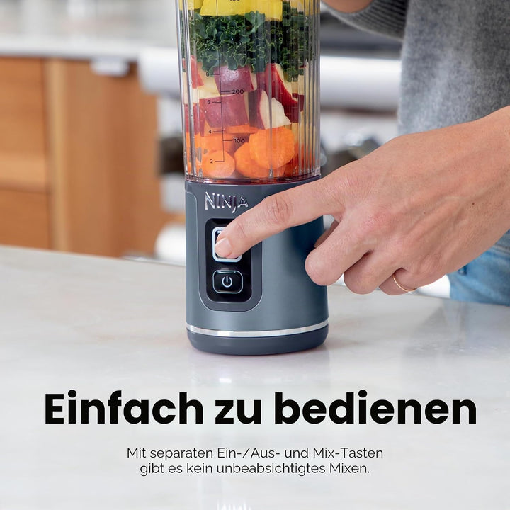 Ninja BC151WH Blast tragbarer Mixer, kabellos, 530 ml Gefäss, persönlicher Mixer für Shakes und Smoo