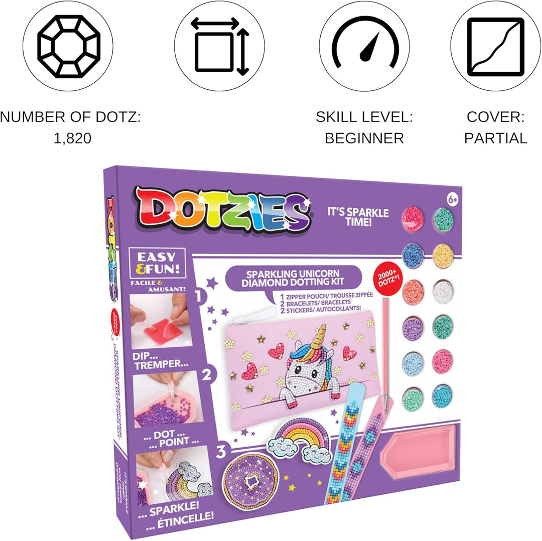 DIAMOND DOTZ DOTZIES 2593233 Original 5D Diamond Painting Set, Einhornbaby, DIY Kreativ-Mal-Kit für
