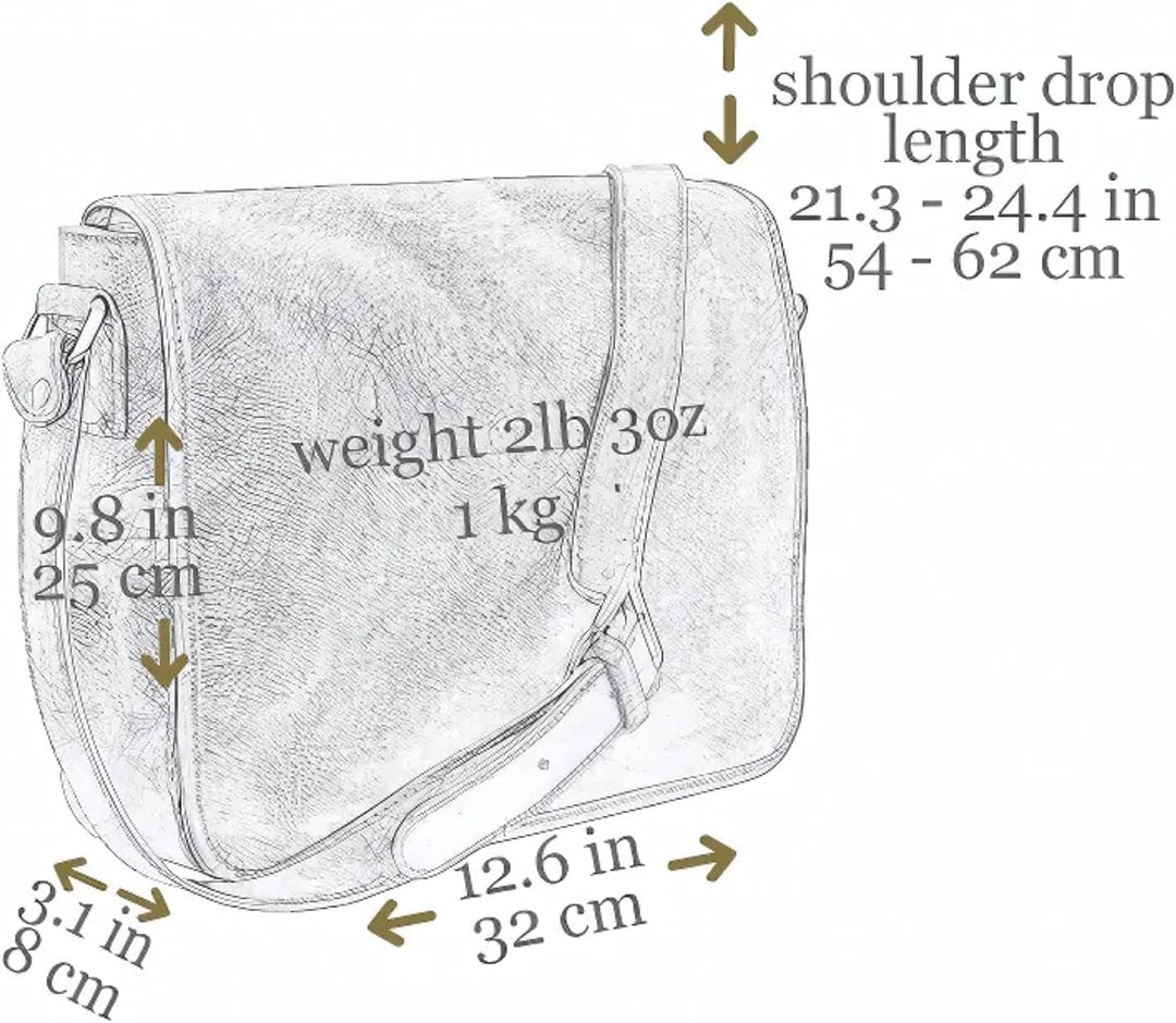 Time Resistance Leder Umhängetasche Herren - Messenger Bags - Arbeitstasche Herren - Elegante Aktent
