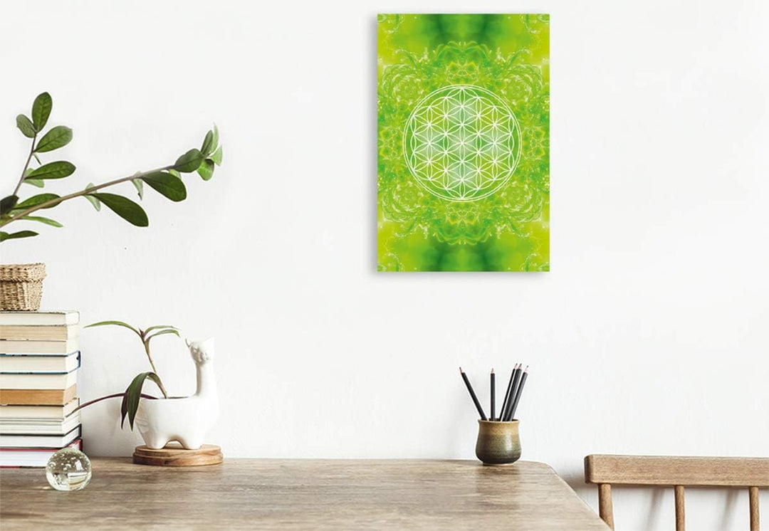 Premium Textil-Leinwand 30 x 45 cm Hoch-Format Blume des Lebens - Heilkraft Natur | Wandbild, HD-Bil
