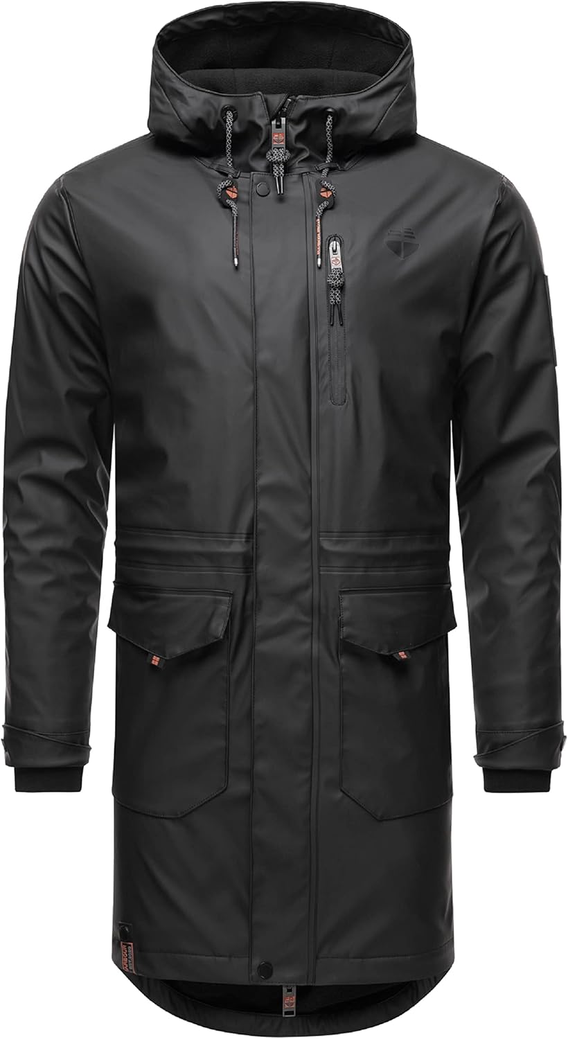 STONE HARBOUR wasserdichter gefütterter Herren Regenmantel Verdaan S-3XL XXL Schwarz, XXL Schwarz