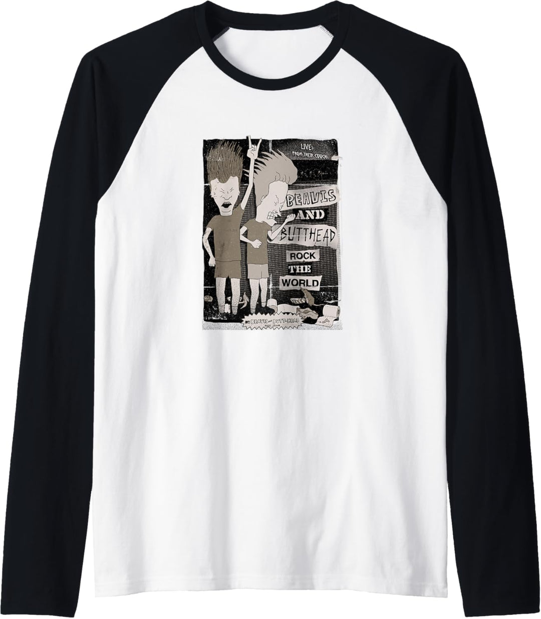 Beavis and Butt-Head Rock The World Dark Raglan
