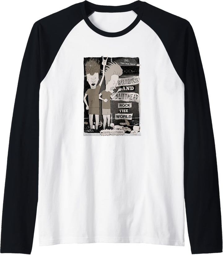 Beavis and Butt-Head Rock The World Dark Raglan