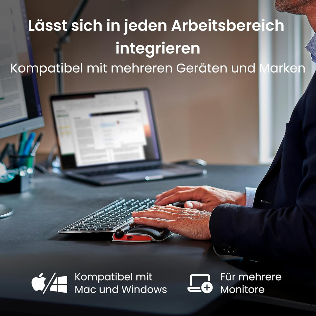 Contour RollerMouse Red Ergonomische Maus erweiterter Handgelenkstütze Memory Schaum, Ideal für RSI