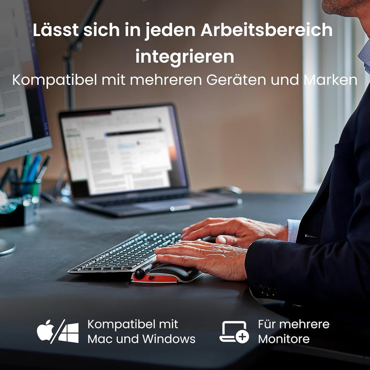 Contour RollerMouse Red Ergonomische Maus erweiterter Handgelenkstütze Memory Schaum, Ideal für RSI