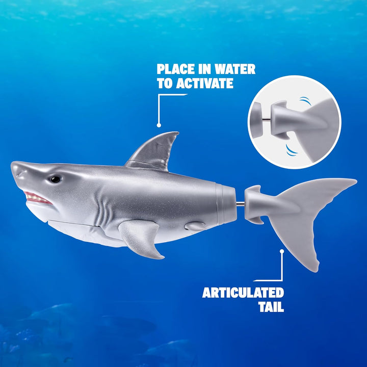 Robo Alive Wasseraktivierter Hai (Weiss) 2er-Pack von ZURU – Realistisches schwimmendes Roboter-Bade