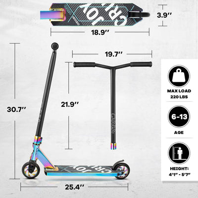 Joycruise Stunt Scooter für Kinder ab 8 Jahre & Erwachsene, Stunt Roller mit 360° Lenkung Funscooter