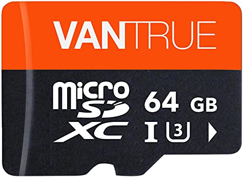 VANTRUE 64GB microSD Speicherkarte, UHS-I U3 4K, inkl. Adapter, Kompatibel mit Dashcam, Smartphone,