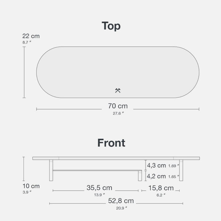 Woodcessories Monitorständer Holz Eiche - Ergonomisch Schreibtisch Monitorerhöhung / Bildschirmerhöh