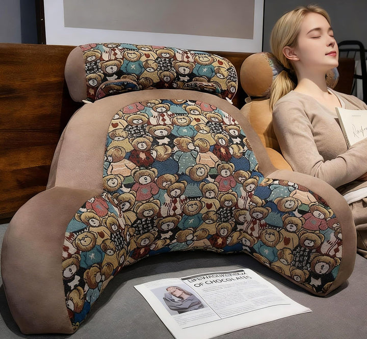 Rückenkissen für Bett und Sofa mit Armlehnen Ergonomisches Lesekissen Erwachsene Atmungsaktives Lese